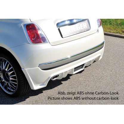 Rieger spoiler pod zadní nárazník pro Fiat 500 312 2-dvéř. r.v. 10/07-, plast ABS s povrchovou úpravou Carbon-Look, pro koncovku vlevo