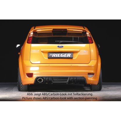 Rieger spoiler pod zadní nárazník pro Ford Focus 2 3-dvéř., 5-dvéř. před faceliftem r.v. 07/04-01/08, plast ABS s povrchovou úpravou Carbon-Look, pro vozy s koncovkou vlevo