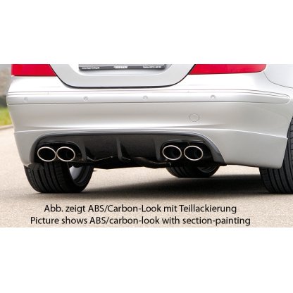 Rieger spoiler pod zadní nárazník pro Mercedes CLK W209 kabriolet, kupé vč. faceliftu r.v. 00/02-06/04, 07/04-, plast ABS bez povrchové úpravy