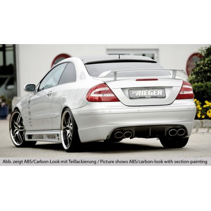 Rieger spoiler pod zadní nárazník pro Mercedes CLK W209 kabriolet, kupé vč. faceliftu r.v. 00/02-06/04, 07/04-, plast ABS bez povrchové úpravy