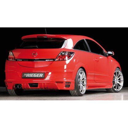 Rieger spoiler pod zadní nárazník pro Opel Astra H GTC 3-dvéř., plast ABS bez povrchové úpravy, pro vozy s koncovkou vlevo