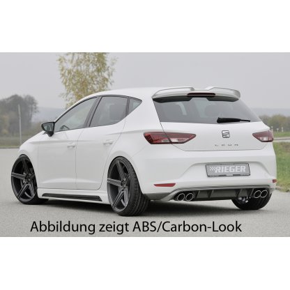 Rieger spoiler pod zadní nárazník pro Seat Leon 5F 3-dvéř. (sc), 5-dvéř. před faceliftem r.v. 10/12-12/16, plast ABS bez povrchové úpravy, pro dvojité koncovky na obou stranách