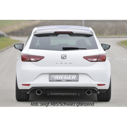 Rieger spoiler pod zadní nárazník pro Seat Leon 5F 3-dvéř. (sc), 5-dvéř. před faceliftem r.v. 10/12-12/16, plast ABS bez povrchové úpravy, pro sportovní koncovky na obou stranách 100 mm