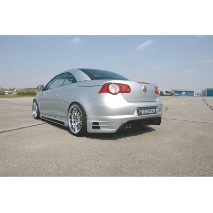 Rieger spoiler pod zadní nárazník pro Volkswagen Eos 1F kabriolet před faceliftem r.v. 04/06/-11/10, plast ABS bez povrchové úpravy, pro dvojitou koncovku vlevo