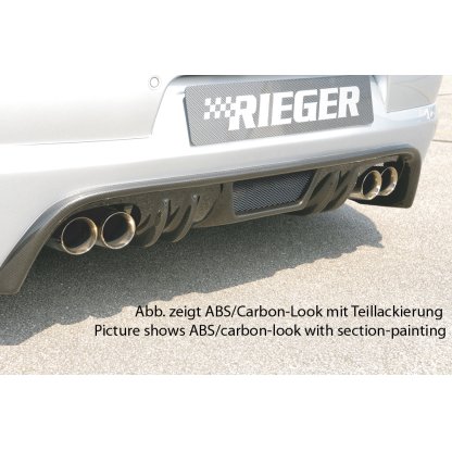Rieger spoiler pod zadní nárazník pro Volkswagen Eos 1F kabriolet před faceliftem r.v. 04/06/-11/10, plast ABS bez povrchové úpravy, pro vozy s dvojitými koncovkami na obou stranách