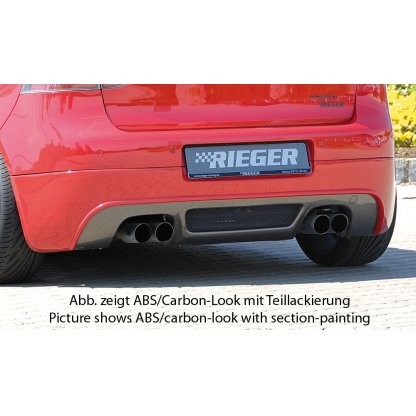 Rieger spoiler pod zadní nárazník pro Volkswagen Golf 5 1K 3-dvéř., 5-dvéř., GTI, plast ABS bez povrchové úpravy, pro dvojité koncovky na obou stranách
