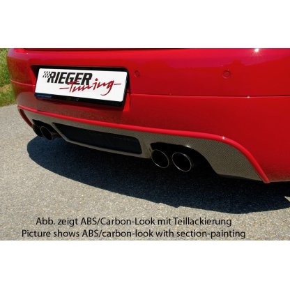 Rieger spoiler pod zadní nárazník pro Volkswagen Golf 5 1K 3-dvéř., 5-dvéř., GTI, plast ABS bez povrchové úpravy, pro dvojité koncovky na obou stranách