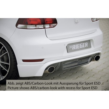 Rieger spoiler pod zadní nárazník pro Volkswagen Golf 6 GTI 3-dvéř., 5-dvéř., kabriolet, plast ABS bez povrchové úpravy