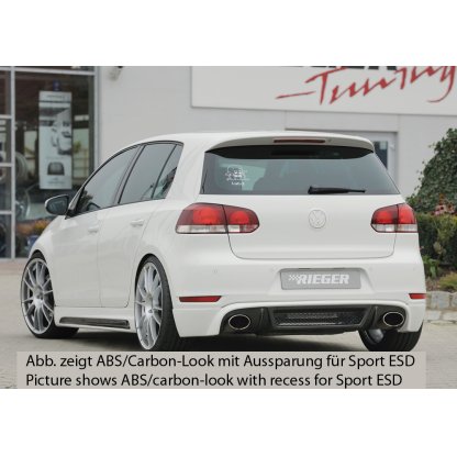 Rieger spoiler pod zadní nárazník pro Volkswagen Golf 6 GTI 3-dvéř., 5-dvéř., kabriolet, plast ABS bez povrchové úpravy