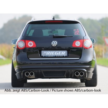 Rieger spoiler pod zadní nárazník pro Volkswagen Passat 3C combi před faceliftem r.v. 03/05-07/10, plast ABS bez povrchové úpravy, pro dvojité koncovky na obou stranách