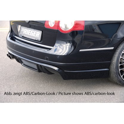 Rieger spoiler pod zadní nárazník pro Volkswagen Passat 3C combi před faceliftem r.v. 03/05-07/10, plast ABS bez povrchové úpravy, pro dvojitou koncovku vlevo