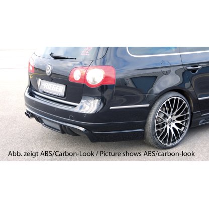 Rieger spoiler pod zadní nárazník pro Volkswagen Passat 3C combi před faceliftem r.v. 03/05-07/10, plast ABS bez povrchové úpravy, pro dvojitou koncovku vlevo