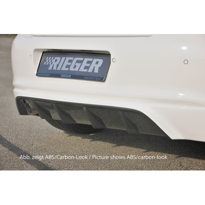Rieger spoiler pod zadní nárazník pro Volkswagen Polo 6 6R 3-dvéř., 5-dvéř. před faceliftem r.v. 04/09-01/14, plast ABS bez povrchové úpravy, pro orig. koncovku vlevo