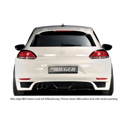 Rieger spoiler pod zadní nárazník pro Volkswagen Scirocco 3 13 2-dvéř. před faceliftem r.v. 08/08-04/14, plast ABS bez povrchové úpravy, pro dvojitou koncovku vlevo