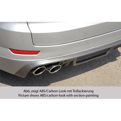 Rieger spoiler pod zadní nárazník SG-Design pro Ford Mondeo BA7 combi před faceliftem r.v. 03/07-09/10, plast ABS s povrchovou úpravou Carbon-Look, pro vozy s dvojitou koncovkou vlevo