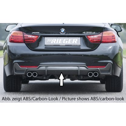 Rieger vložka zadního nárazníku Carbon pro BMW řada 4 F32, F33, F36 coupe (3-dvéř.), gran coupe (5-dvéř.), kabriolet vč. faceliftu, plast ABS bez povrchové úpravy
