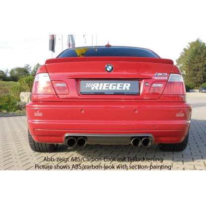 Rieger vložka zadního nárazníku CSL-Look pro BMW řada 3 E46 M3 kabriolet, kupé, plast ABS s povrchovou úpravou Carbon-Look