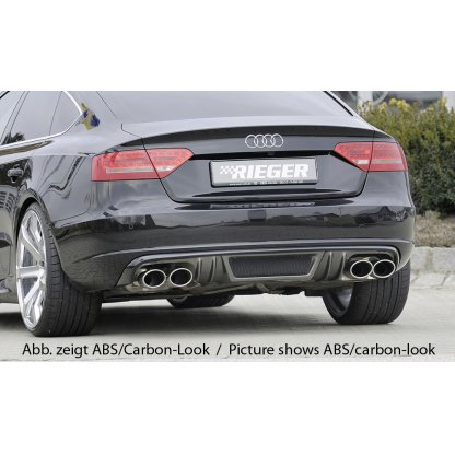 Rieger vložka zadního nárazníku (GBL-55438) pro Audi A5 B8, B81 Sportback před faceliftem, plast ABS lakovaný do černé lesklé barvy