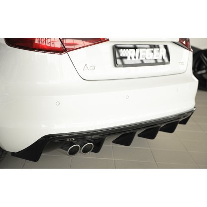 Rieger vložka zadního nárazníku (GBL56786) pro Audi A3 8V 3-dvéř. (hatchback 8V1), 5-dvéř. (sportback 8VA) před faceliftem, plast ABS lakovaný do černé lesklé barvy