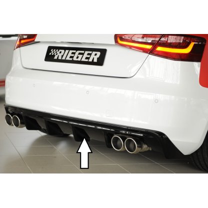 Rieger vložka zadního nárazníku (GBL56787) pro Audi A3 8V 3-dvéř. (hatchback 8V1), 5-dvéř. (sportback 8VA) před faceliftem, plast ABS lakovaný do černé lesklé barvy