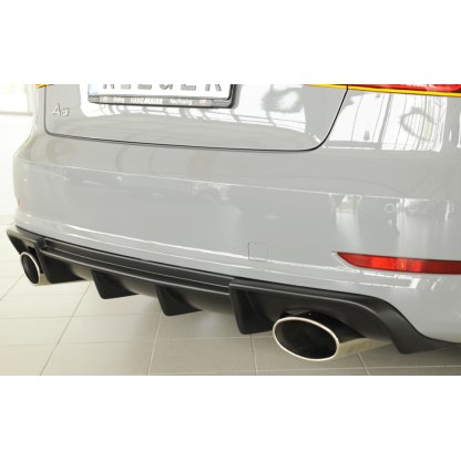 Rieger vložka zadního nárazníku pro Audi A3 8V 3-dvéř. (convertible 8V7), 5-dvéř. (sedan 8VS) před faceliftem, plast ABS bez povrchové úpravy, pro koncovky vlevo/vpravo 152x95 mm