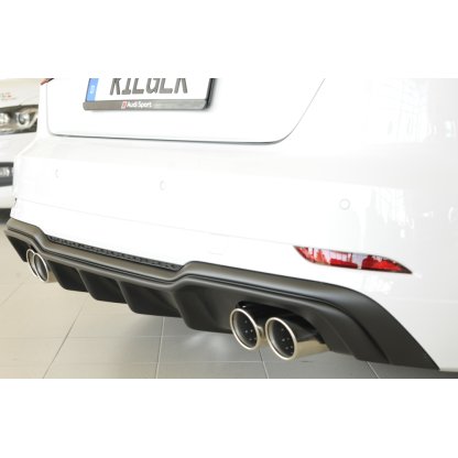 Rieger vložka zadního nárazníku pro Audi A3 8V 3-dvéř. (hatchback 8V1), 5-dvéř. (sportback 8VA) po faceliftu, plast ABS bez povrchové úpravy, pro dvojité koncovky na obou stranách 4x90 mm