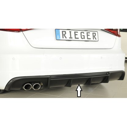 Rieger vložka zadního nárazníku pro Audi A3 8V 3-dvéř. (hatchback 8V1), 5-dvéř. (sportback 8VA) před faceliftem, plast ABS bez povrchové úpravy, S-Line, pro dvojitou koncovku vlevo