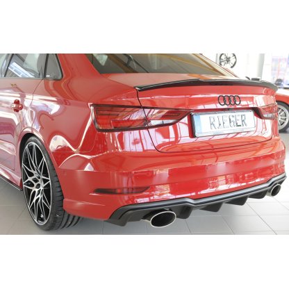 Rieger vložka zadního nárazníku pro Audi A3 S3 8V 3-dvéř. (convertible 8V7), 5-dvéř. (sedan 8VS) po faceliftu, plast ABS bez povrchové úpravy, pro sportovní koncovky na obou stranách 152x95 mm