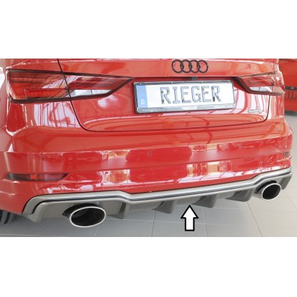 Rieger vložka zadního nárazníku pro Audi A3 S3 8V 3-dvéř. (convertible 8V7), 5-dvéř. (sedan 8VS) po faceliftu, plast ABS s povrchovou úpravou Carbon-Look, pro sportovní koncovky na obou stranách 152x95 mm