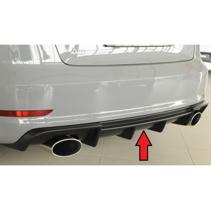 Rieger vložka zadního nárazníku pro Audi A3 S3 8V 3-dvéř. (convertible 8V7), 5-dvéř. (sedan 8VS) před faceliftem, plast ABS bez povrchové úpravy