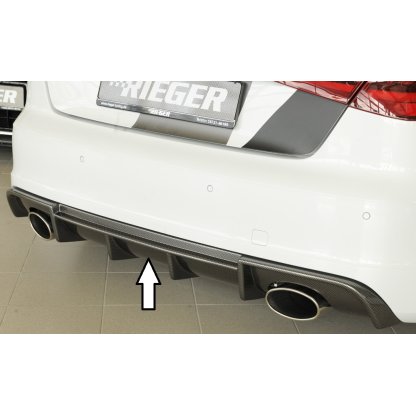 Rieger vložka zadního nárazníku pro Audi A3 S3 8V 3-dvéř. (hatchback 8V1), 5-dvéř. (sportback 8VA) před faceliftem, plast ABS s povrchovou úpravou Carbon-Look