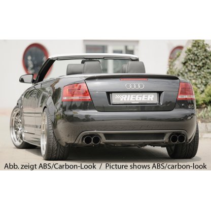 Rieger vložka zadního nárazníku pro Audi A4 8H kabriolet, plast ABS bez povrchové úpravy, pro dvojité koncovky na obou stranách 4x90 mm