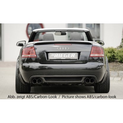 Rieger vložka zadního nárazníku pro Audi A4 8H kabriolet, plast ABS bez povrchové úpravy, pro dvojité koncovky na obou stranách 4x90 mm
