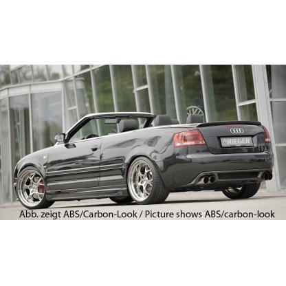 Rieger vložka zadního nárazníku pro Audi A4 8H kabriolet, plast ABS bez povrchové úpravy, pro dvojité koncovky na obou stranách 4x90 mm