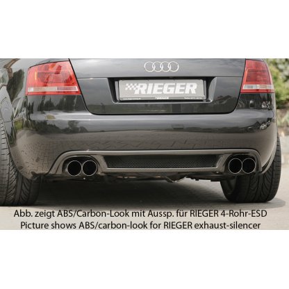 Rieger vložka zadního nárazníku pro Audi A4 8H kabriolet, plast ABS bez povrchové úpravy, pro orig. koncovky na obou stranách