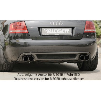 Rieger vložka zadního nárazníku pro Audi A4 8H kabriolet, plast ABS s povrchovou úpravou Carbon-Look, pro orig. koncovky na obou stranách