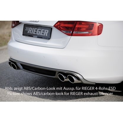 Rieger vložka zadního nárazníku pro Audi A4 B8, B81 avant, sedan před faceliftem, plast ABS bez povrchové úpravy, mimo S-Line, pro orig. koncovky na obou stranách