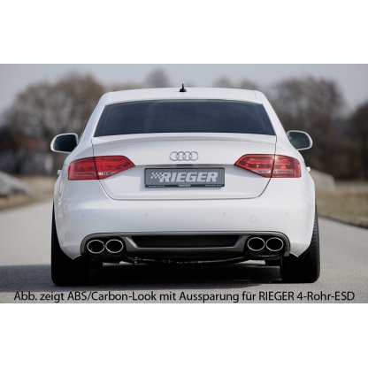 Rieger vložka zadního nárazníku pro Audi A4 B8, B81 avant, sedan před faceliftem, plast ABS bez povrchové úpravy, mimo S-Line, pro orig. koncovky na obou stranách