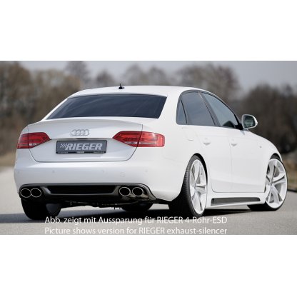 Rieger vložka zadního nárazníku pro Audi A4 B8, B81 avant, sedan před faceliftem, plast ABS s povrchovou úpravou Carbon-Look, mimo S-Line, pro orig. koncovky na obou stranách