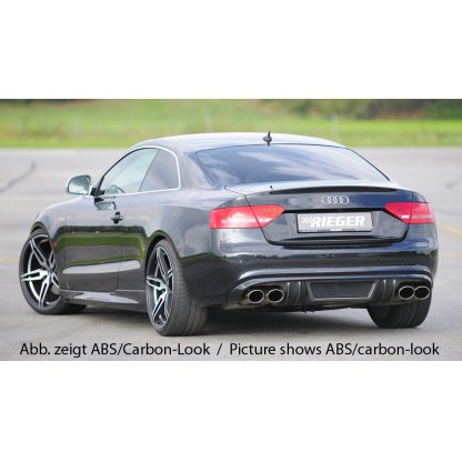 Rieger vložka zadního nárazníku pro Audi A5 B8, B81 kabriolet, kupé před faceliftem, plast ABS bez povrchové úpravy, pro sportovní koncovky na obou stranách 4x115x85 mm