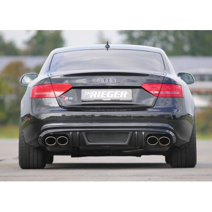 Rieger vložka zadního nárazníku pro Audi A5 S5 B8, B81 Sportback před faceliftem, plast ABS s povrchovou úpravou Carbon-Look, S-Line, pro sportovní koncovky na obou stranách 4x115x85 mm