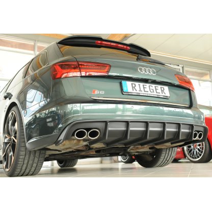 Rieger vložka zadního nárazníku pro Audi A6 4G, C7 sedan, plast ABS bez povrchové úpravy, pro orig. dvojitou koncovku vlevo a vpravo, pro vozy s tažným zařízením