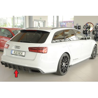 Rieger vložka zadního nárazníku pro Audi A6 4G, C7 sedan, plast ABS bez povrchové úpravy, pro orig. koncovky vlevo a vpravo