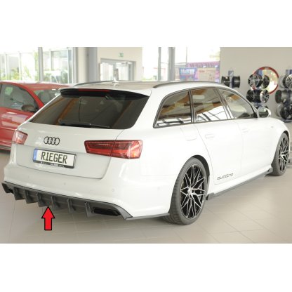Rieger vložka zadního nárazníku pro Audi A6 4G, C7 sedan, plast ABS bez povrchové úpravy, pro orig. koncovky vlevo a vpravo, pro vozy s tažným zařízením