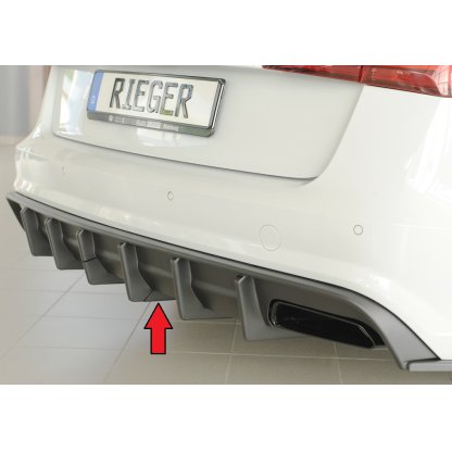 Rieger vložka zadního nárazníku pro Audi A6 4G, C7 sedan, plast ABS bez povrchové úpravy, pro orig. koncovky vlevo a vpravo, pro vozy s tažným zařízením