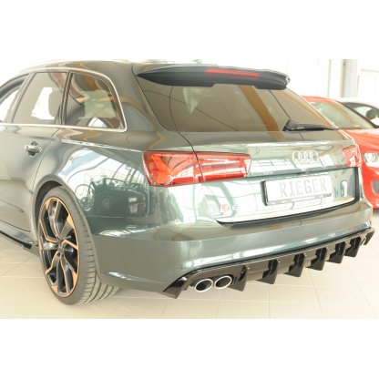 Rieger vložka zadního nárazníku pro Audi A6 4G, C7 sedan, plast ABS lakovaný do černé lesklé barvy, pro orig. dvojitou koncovku vlevo a vpravo