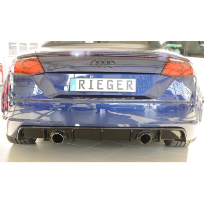 Rieger vložka zadního nárazníku pro Audi TT 8J-FV, 8S kupé, roadster vč. faceliftu, plast ABS lakovaný do černé lesklé barvy