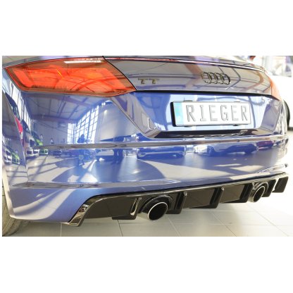 Rieger vložka zadního nárazníku pro Audi TT 8J-FV, 8S kupé, roadster vč. faceliftu, plast ABS lakovaný do černé lesklé barvy