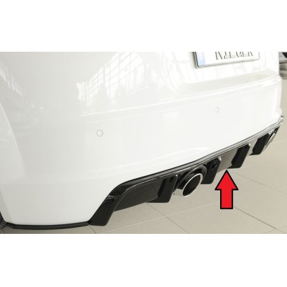 Rieger vložka zadního nárazníku pro Audi TT 8J-FV, 8S kupé, roadster vč. faceliftu, plast ABS lakovaný do černé lesklé barvy