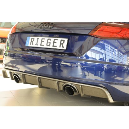 Rieger vložka zadního nárazníku pro Audi TT 8J-FV, 8S kupé, roadster vč. faceliftu, plast ABS s povrchovou úpravou Carbon-Look